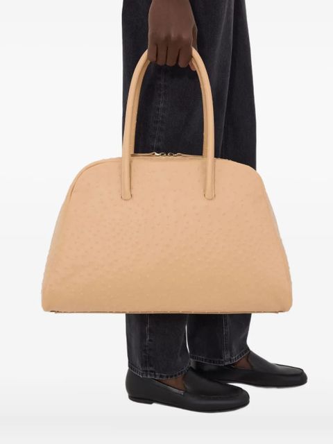 LouLou de Saison Darren textured handles leather travel bag - Neutrals