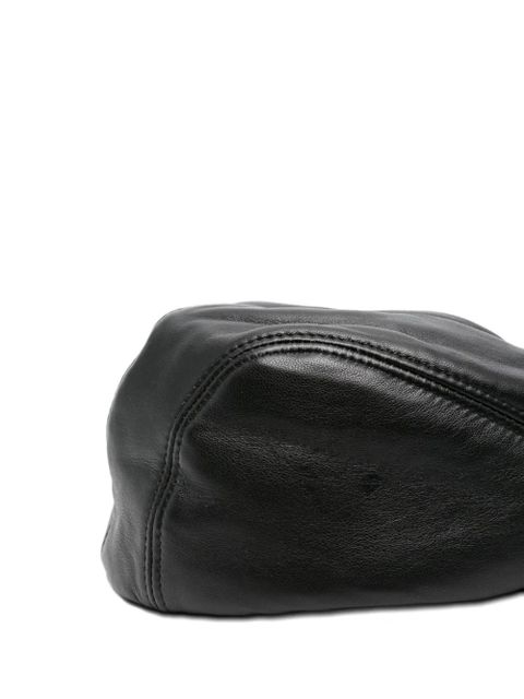 Ruslan Baginskiy leather panelled beret - Black - zdjęcie produktu nr 2