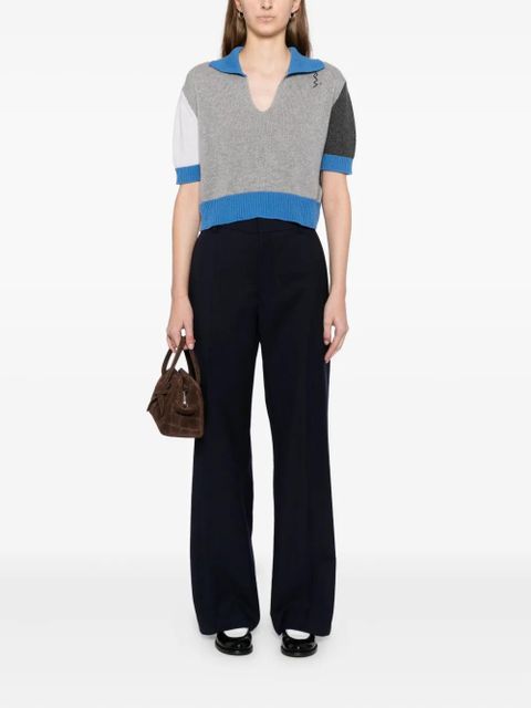 Marni logo-embroidered colour-block polo top - Grey - zdjęcie produktu nr 2