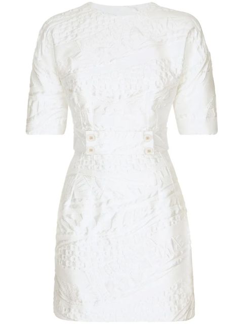 Dolce & Gabbana jacquard short-sleeve minidress - White - zdjęcie produktu nr 1