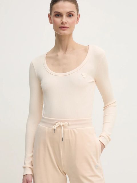 Guess longsleeve damski kolor beżowy V4BP07 K8RT2 - zdjęcie produktu nr 1