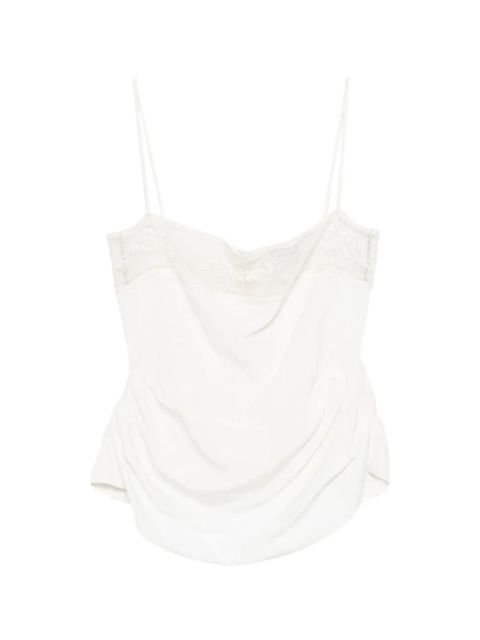 Magda Butrym lace ruched top - Neutrals