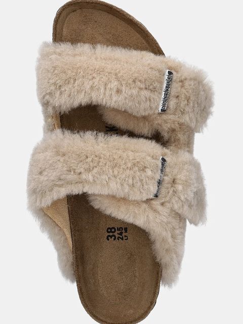 Birkenstock kapcie Arizona Shearling Upper kolor beżowy 1030275