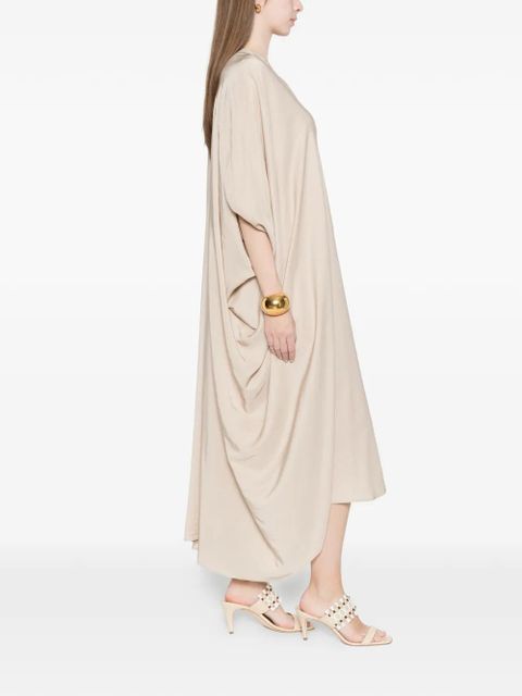 Eleh button V-neck dress - Neutrals - zdjęcie produktu nr 2