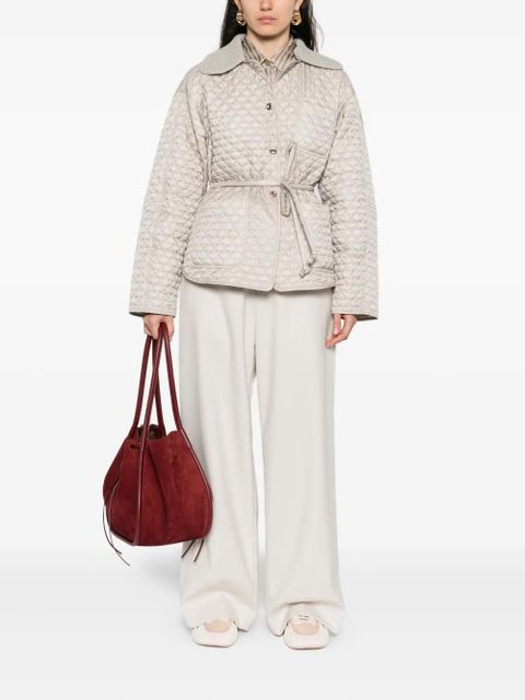 Moncler quilted knit-collar jacket - Grey - zdjęcie produktu nr 2