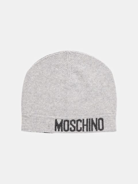 Moschino czapka z wełną kolor szary M3344 65463 - zdjęcie produktu nr 1