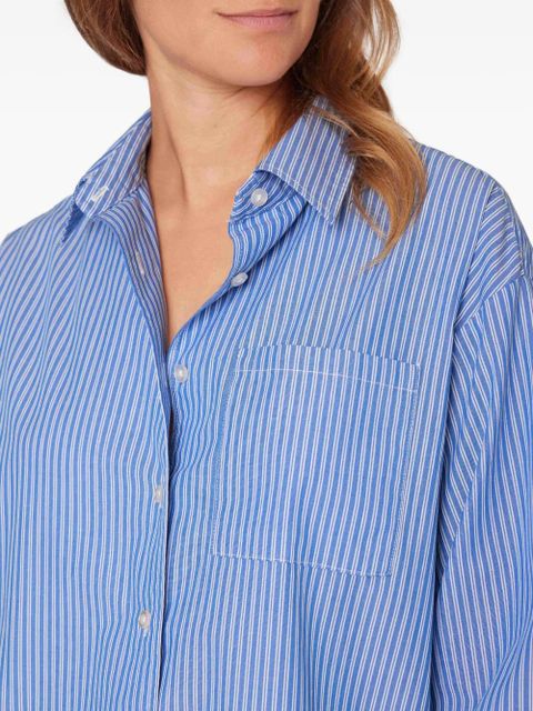 American Vintage Zatybay striped-pattern button shirt - Blue