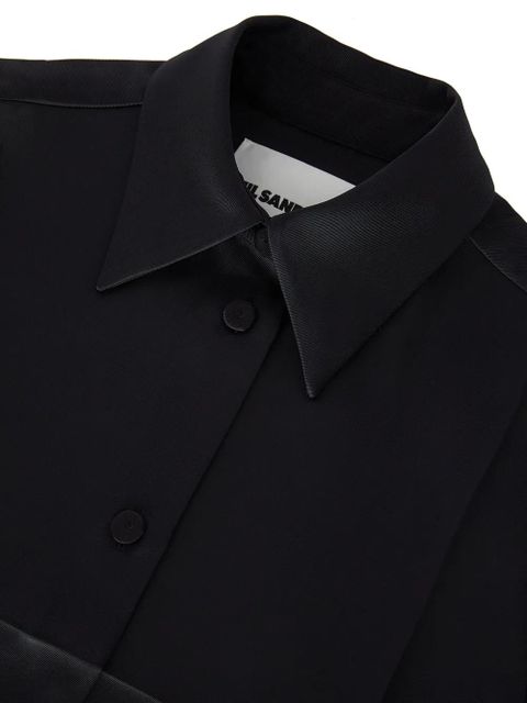Jil Sander pointed-collar satin shirt - Black