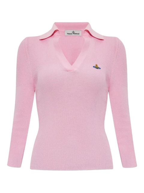 Vivienne Westwood orb-embellished ribbed top - Pink - zdjęcie produktu nr 1