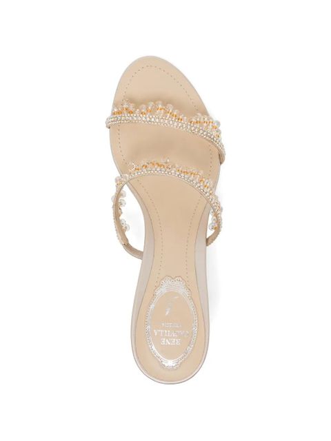 René Caovilla 50mm embellished sandals - Neutrals