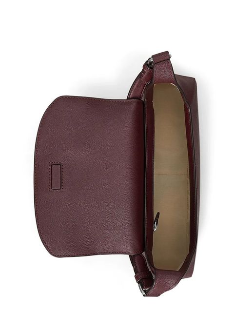 Lauren Ralph Lauren torebka skórzana kolor bordowy 431969364