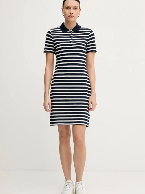 Tommy Hilfiger sukienka kolor granatowy mini dopasowana WW0WW43228