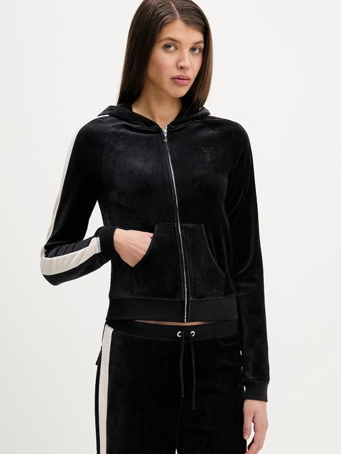 Juicy Couture bluza Heritage damska kolor czarny z kapturem gładka JCGAS126001 - zdjęcie produktu nr 1