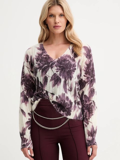 Twinset sweter wełniany damski kolor beżowy lekki 252TP3591 - zdjęcie produktu nr 1