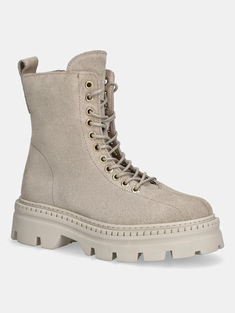 Answear.LAB workery zamszowe kolor beżowy na platformie