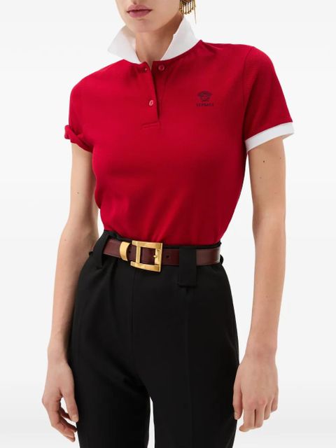 Versace contrast-trim polo shirt - Red