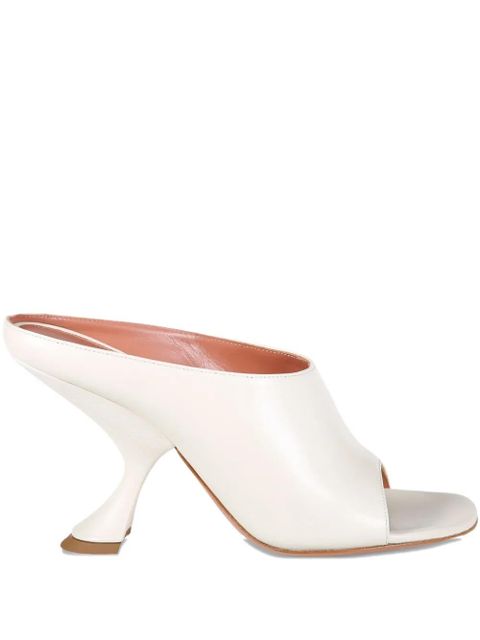 Amina Muaddi 90mm Uma mule - White - zdjęcie produktu nr 1