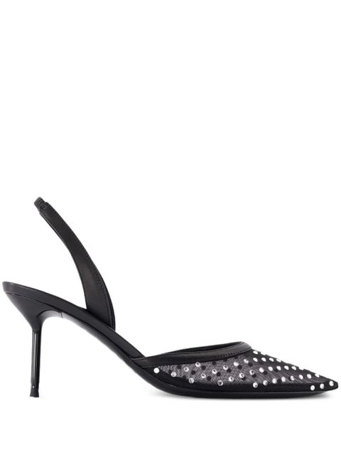 Paris Texas crystal-embellished slingback pumps - Black - zdjęcie produktu nr 1