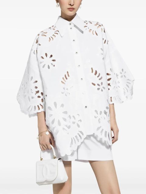 Dolce & Gabbana cut-out cotton shirt - White