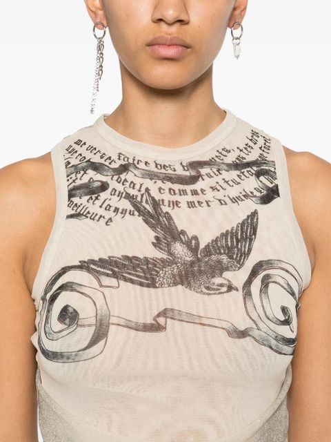 Jean Paul Gaultier printed tank top - Neutrals