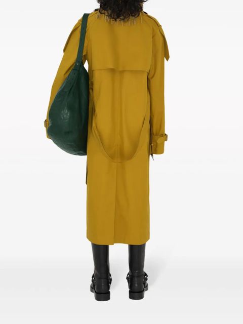 Burberry long gabardine cotton trench coat - Yellow