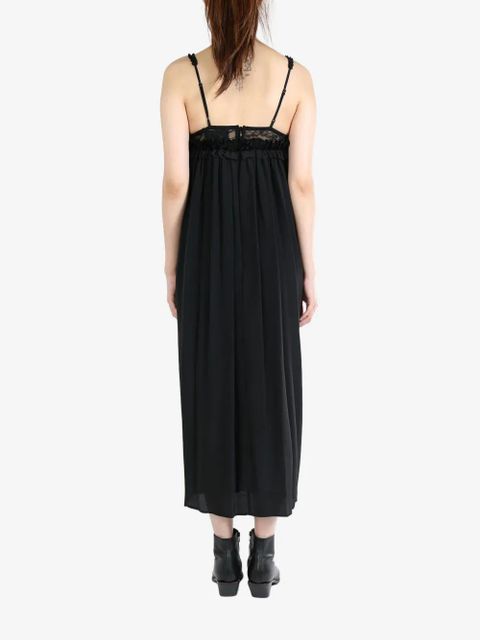 Simone Rocha lace-up satin dress - Black