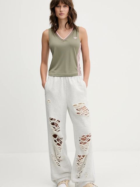 adidas Originals top V-Neck kolor zielony KD2281