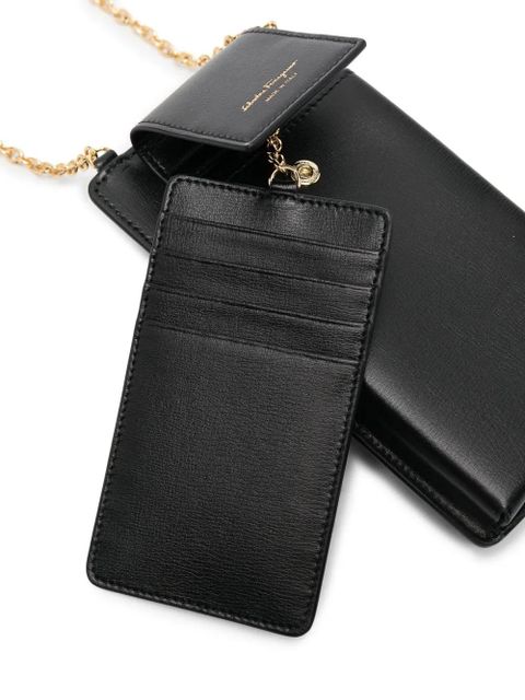 Ferragamo logo-print leather phone case - Black - zdjęcie produktu nr 2