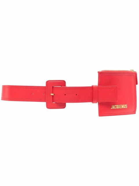 Jacquemus leather belt with pouch - Red - zdjęcie produktu nr 1