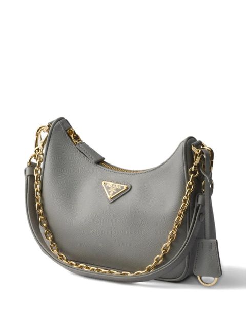 Prada mini Re-Edition leather shoulder bag - Grey