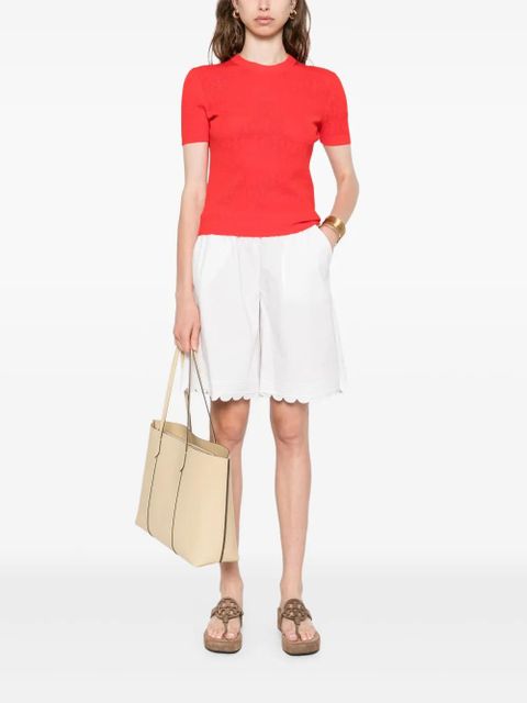 Tory Burch monogram short sleeve T-shirt - Red