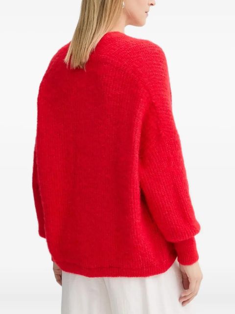 American Vintage East balloon-sleeve ribbed cardigan - Red