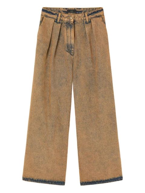 Alanui Desert Rose pleat-detailed acid-wash jeans - Brown - zdjęcie produktu nr 1