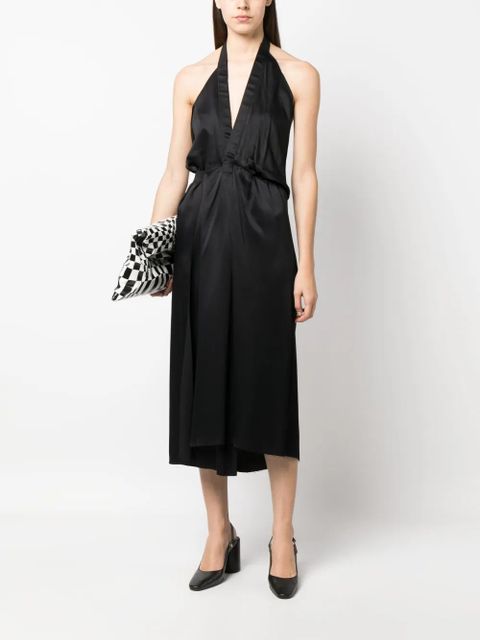 MM6 Maison Margiela satin halterneck midi dress - Black