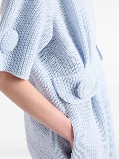 Prada mouliné wool knit midi dress - Blue