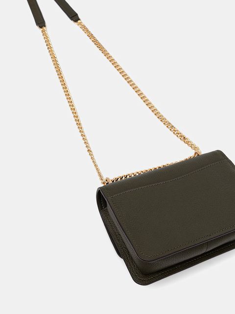 MICHAEL Michael Kors torebka skórzana kolor zielony 32T4GC7C1T