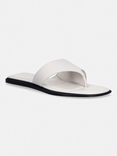 Calvin Klein japonki damskie skórzane FLAT SANDAL THONG LTH - zdjęcie produktu nr 1