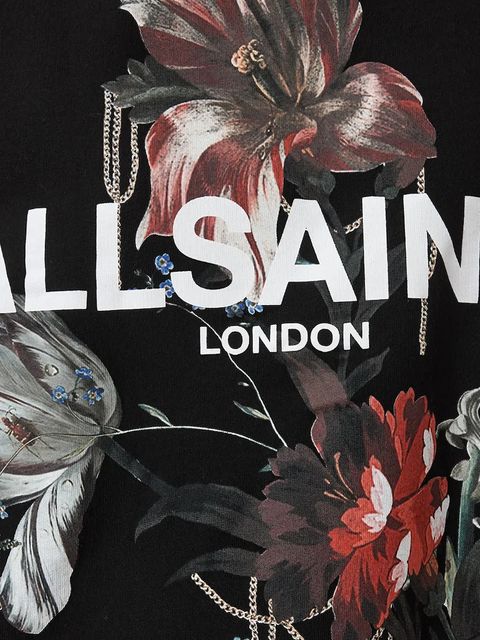 AllSaints bluza bawełniana ANIA damska kolor czarny wzorzysta W144JD