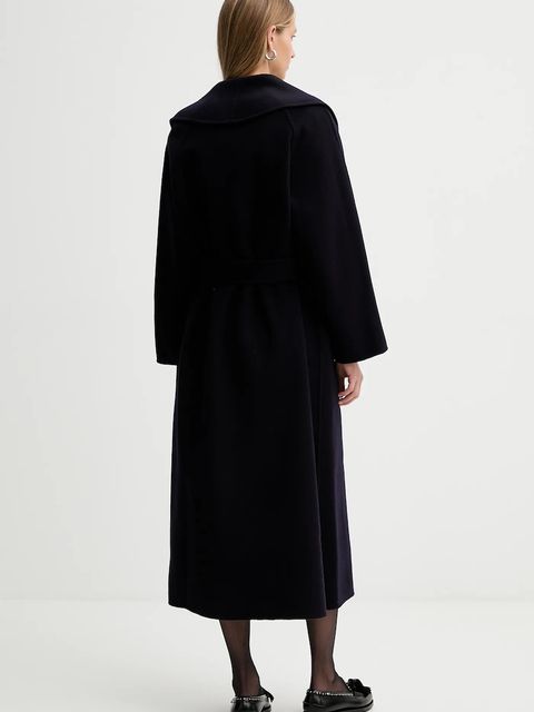 Liviana Conti płaszcz wełniany kolor granatowy F5WW70 - zdjęcie produktu nr 2