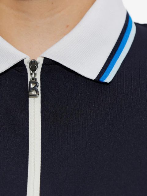 BOGNER Laurina zip striped polo shirt - Blue