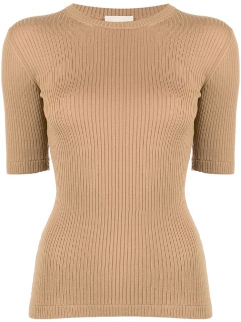 KHAITE The Ange rib-knit top - Brown - zdjęcie produktu nr 1