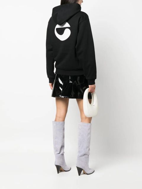 Coperni logo-print cotton hoodie - Black