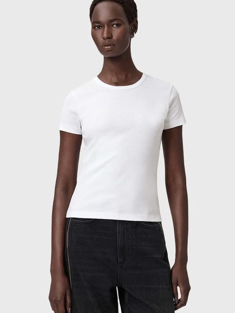 AllSaints t-shirt bawełniany damski kolor biały W285JC - zdjęcie produktu nr 1