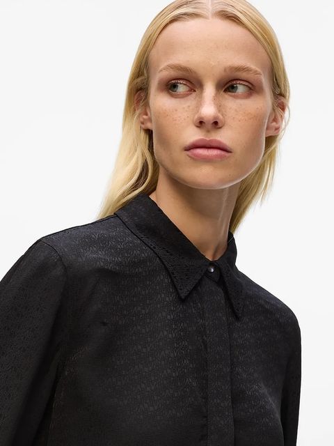 Karl Lagerfeld bluzka damska kolor czarny gładka A4W11012 - zdjęcie produktu nr 2