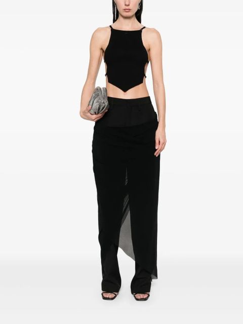 Courrèges ribbed crop top - Black