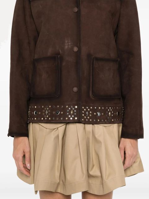SANDRO suede jacket - Brown