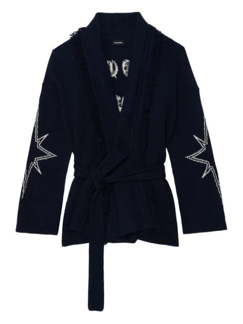 Zadig&Voltaire Alpa fringed star cardi-coat - Blue - zdjęcie produktu nr 1