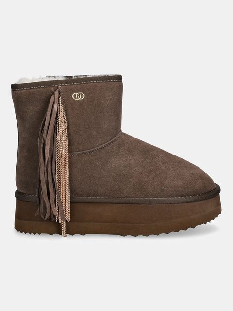 Liu Jo śniegowce zamszowe JANE 09 kolor brązowy SF5109PX002S3830