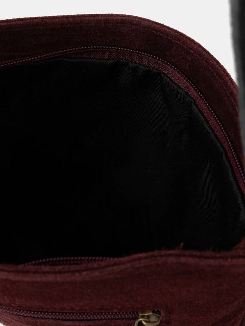 Answear.LAB torebka zamszowa kolor bordowy