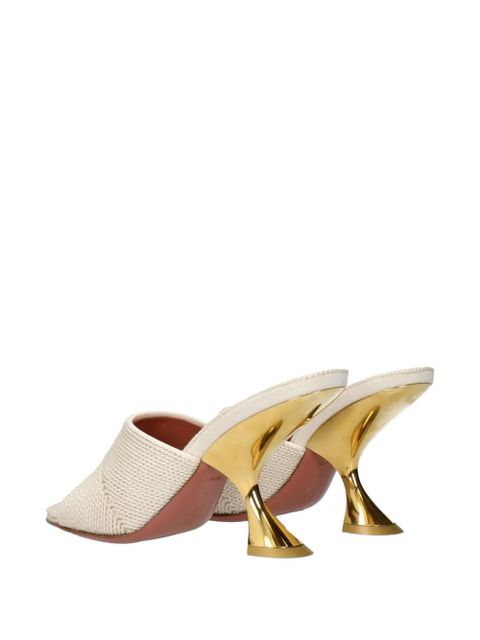 Amina Muaddi woven heeled sandals - White